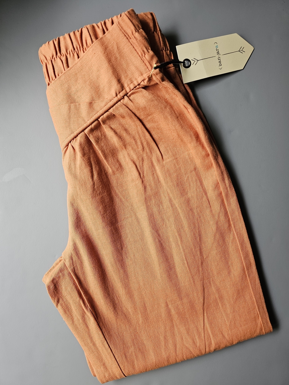 Lightweight Orange Elastic Waist Pants